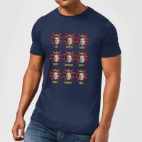 Elf Faces Men's Christmas T-Shirt - Navy - undefined undefined