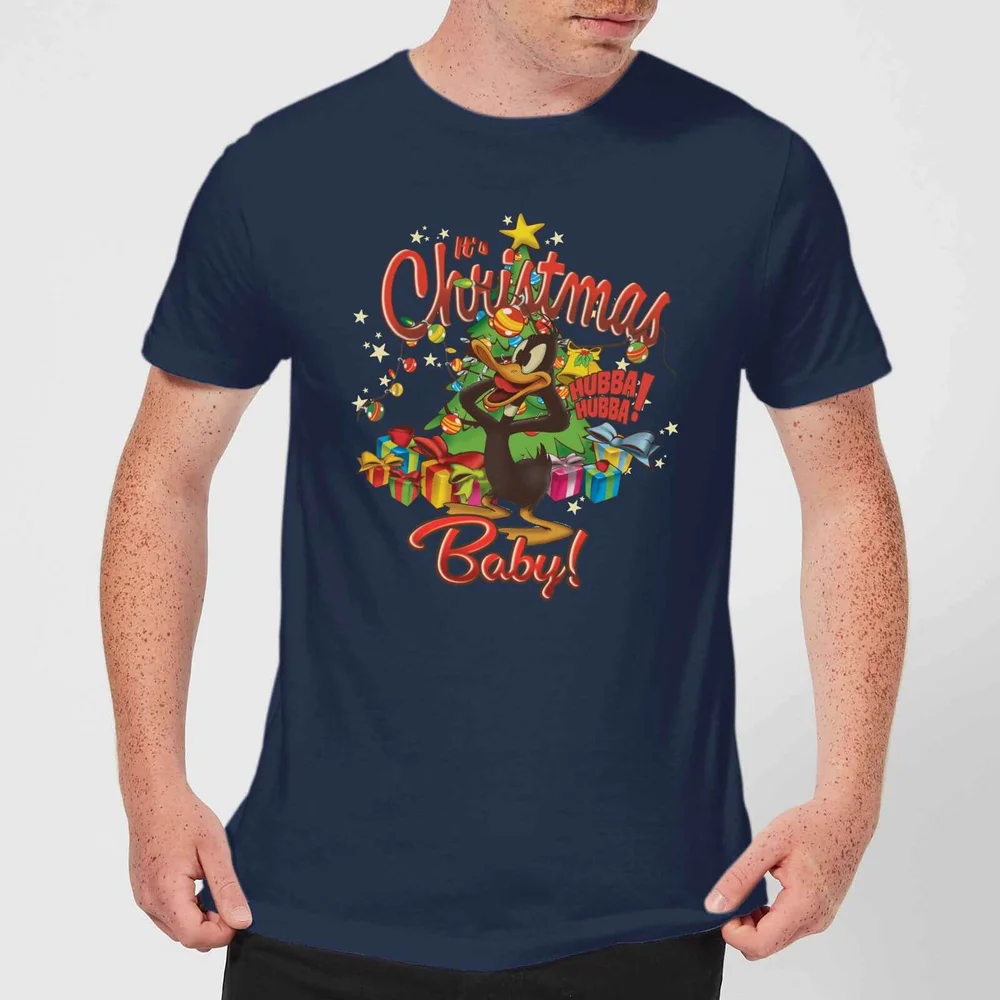 Looney Tunes Its Christmas Baby Men's Christmas T-Shirt - Navy - S Image 1