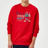 Looney Tunes Martian Who Said Im On The Naughty List Christmas Jumper - Red - undefined undefined