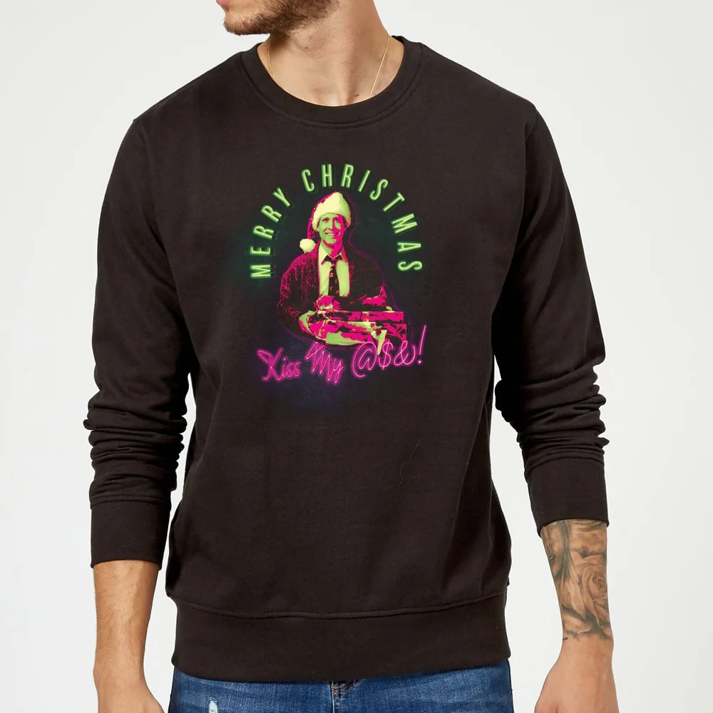 National Lampoon Merry Christmas Clark Griswold Christmas Jumper - Black - S Image 1