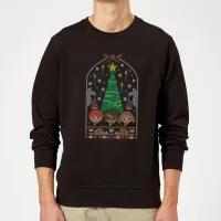 Harry Potter Hogwarts Tree Christmas Jumper - Black - undefined undefined