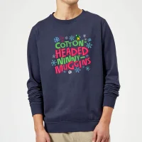 Elf Cotton-Headed Ninny-Muggins Christmas Jumper - Navy - undefined undefined
