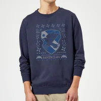 Harry Potter Ravenclaw Crest Christmas Jumper - Navy