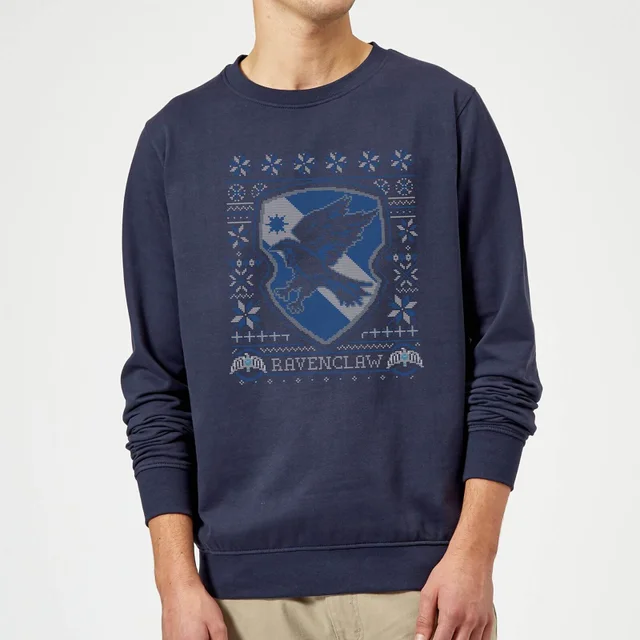 Harry Potter Ravenclaw Crest Christmas Jumper - Navy