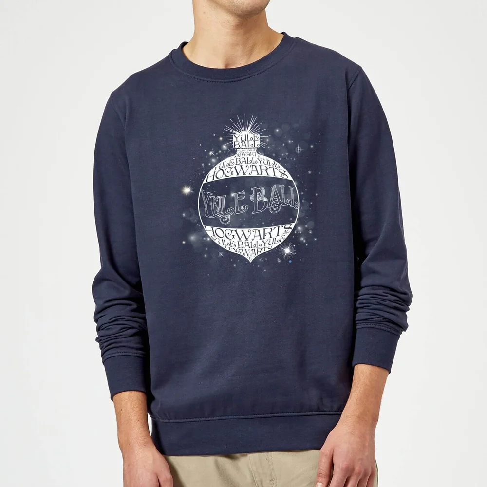Harry Potter Yule Ball Baubel Christmas Jumper - Navy - S Image 1