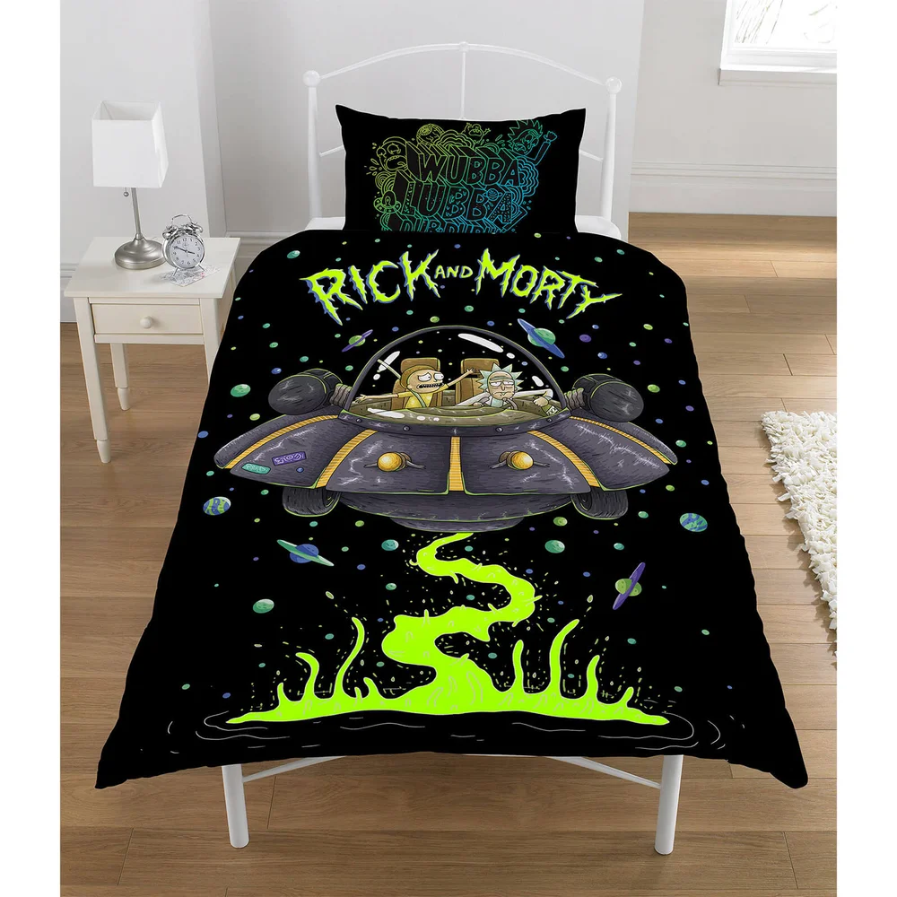 Rick & Morty Spaceship Duvet Set - Single - Multi Image 1