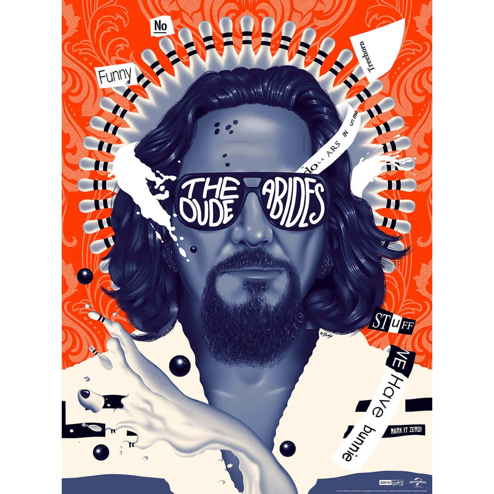 Big Lebowski "The Dude Abides" Screenprint by Doaly - Zavvi Exclusive Image 1