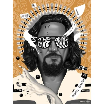 Big Lebowski "The Dude Abides" Variant Screenprint by Doaly - Zavvi Exclusive