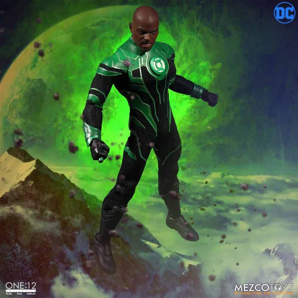 Mezco DC Comics The Green Lantern Light-Up 1/12 John Stewart Action Figure 17cm Image 1