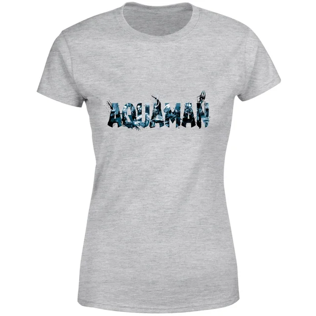 Aquaman Chest Logo Women's T-Shirt - Grey