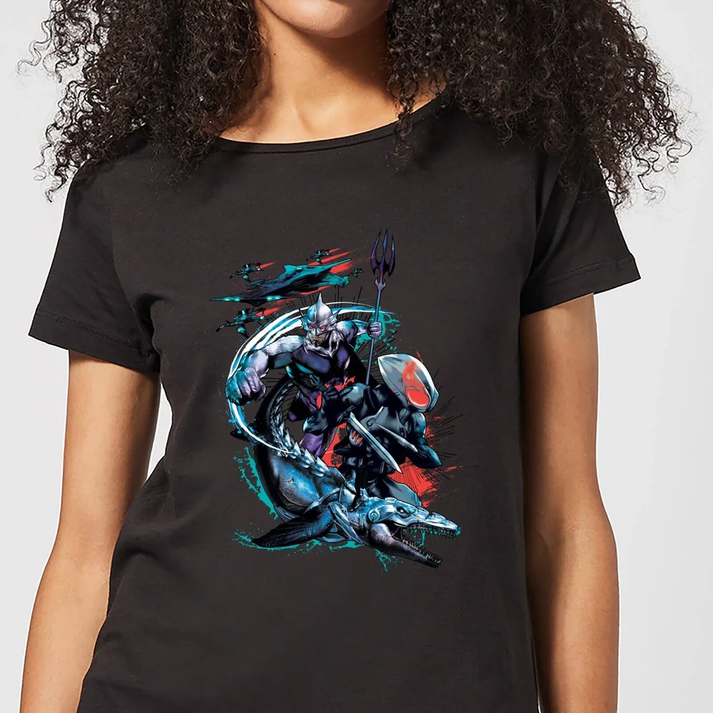 Aquaman Black Manta & Ocean Master Women's T-Shirt - Black - XS Image 1