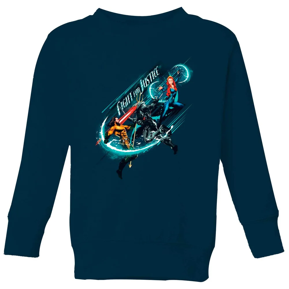 Aquaman Fight for Justice Kids' Sweatshirt - Navy - 3-4 Years Image 1