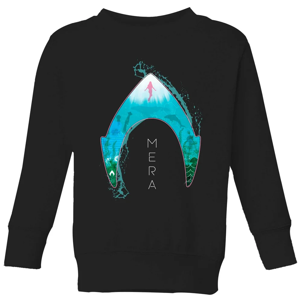 Aquaman Mera Logo Kids' Sweatshirt - Black - 3-4 Years Image 1