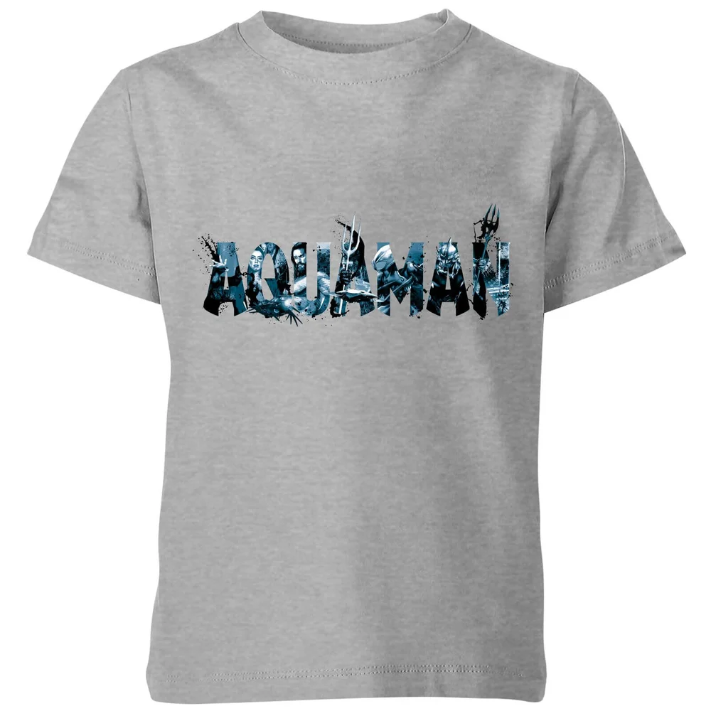 Aquaman Chest Logo Kids' T-Shirt - Grey - 3-4 Years Image 1
