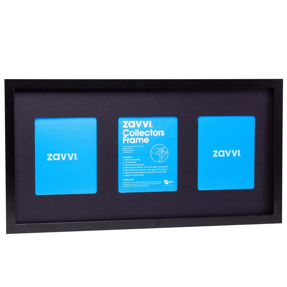 3D Black Collectors Frame with Black Mount 30x60cm Image 1