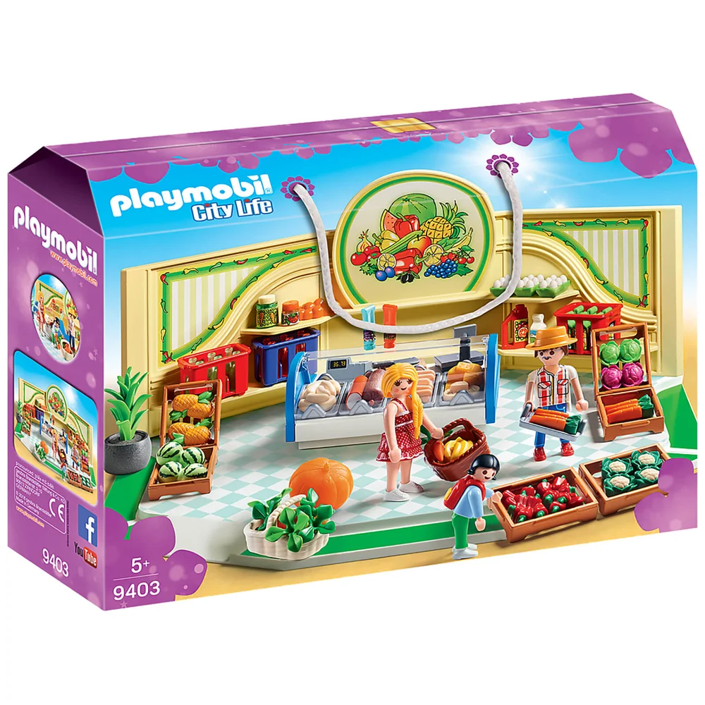 Playmobil City Life Grocery Shop with Fridge Counter (9403) Image 1