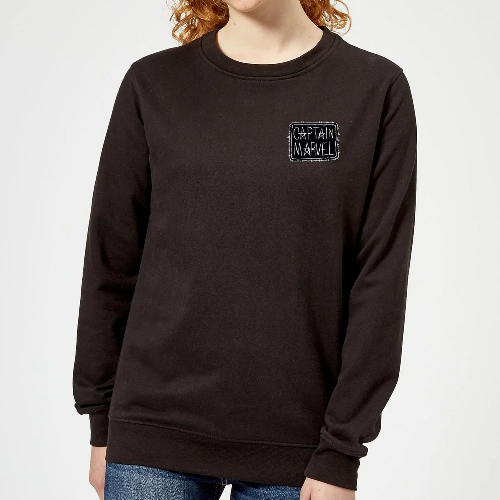 Captain Marvel Name Badge Women's Sweatshirt - Black - XL Image 1