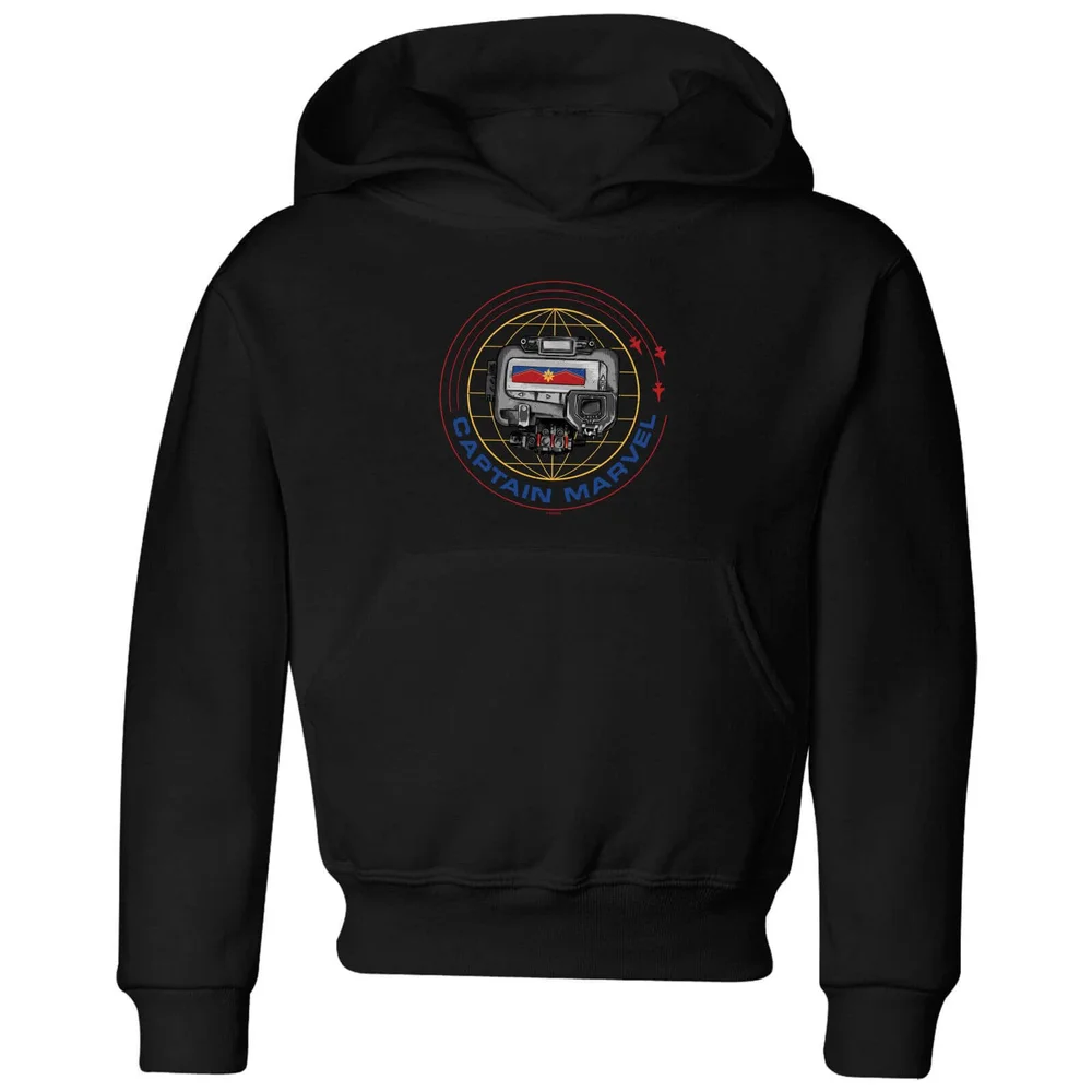 Captain Marvel Pager Kids' Hoodie - Black - 3-4 Years Image 1