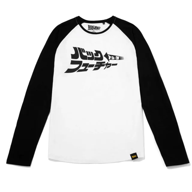 Global Legacy Back To The Future Kana Raglan Long Sleeve T-Shirt - White/Black