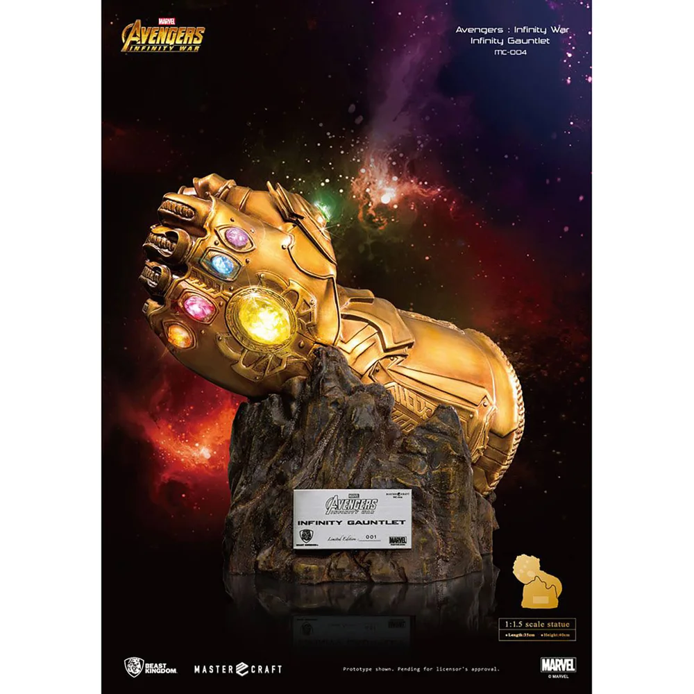 Beast Kingdom Avengers Infinity War Master Craft Statue 1/1.5 Infinity Gauntlet 40 cm Image 1