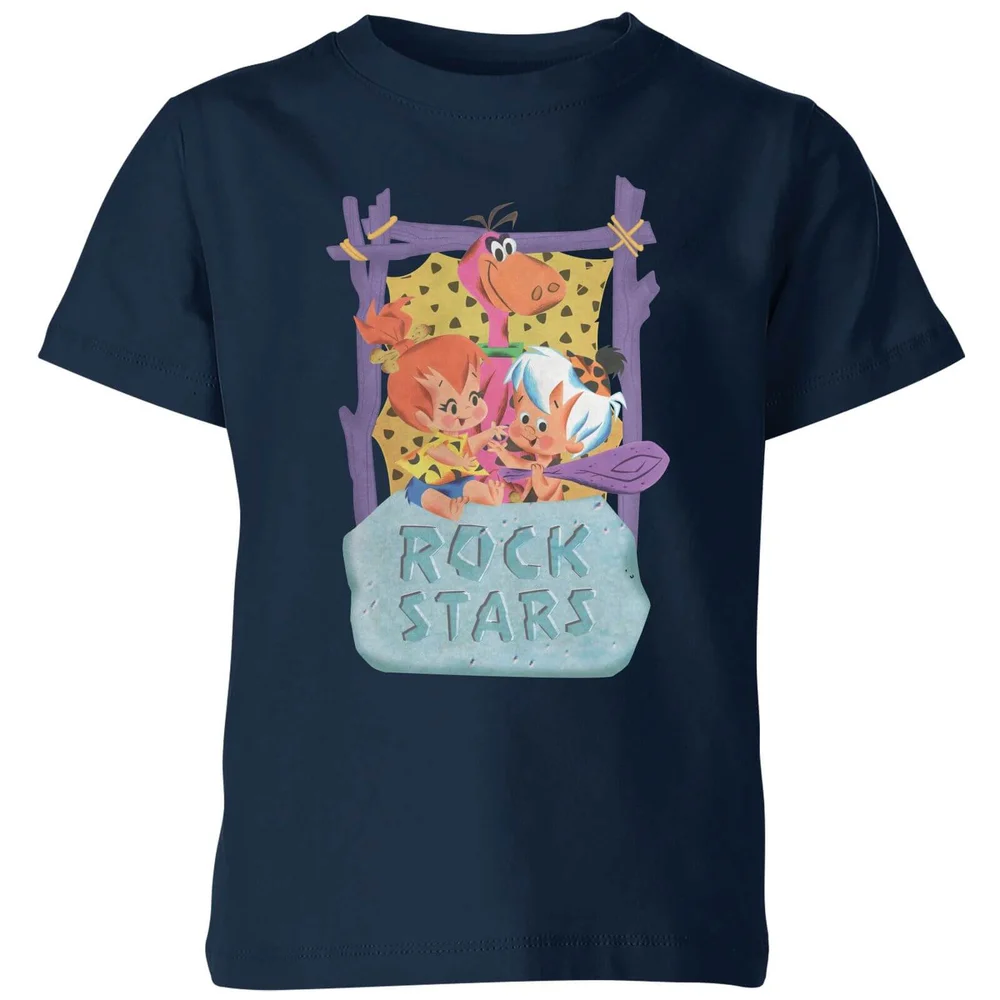 The Flintstones Rock Stars Kids' T-Shirt - Navy - 3-4 Years Image 1