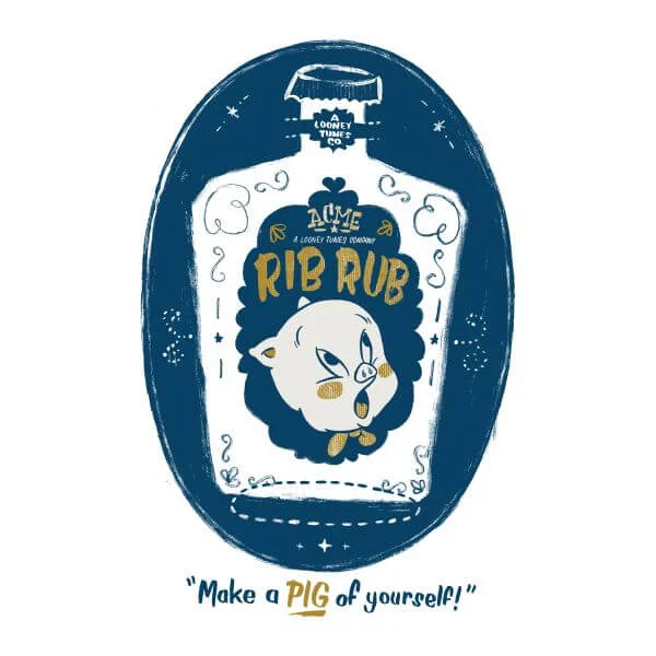 Looney Tunes ACME Rib Rub Women's T-Shirt - White