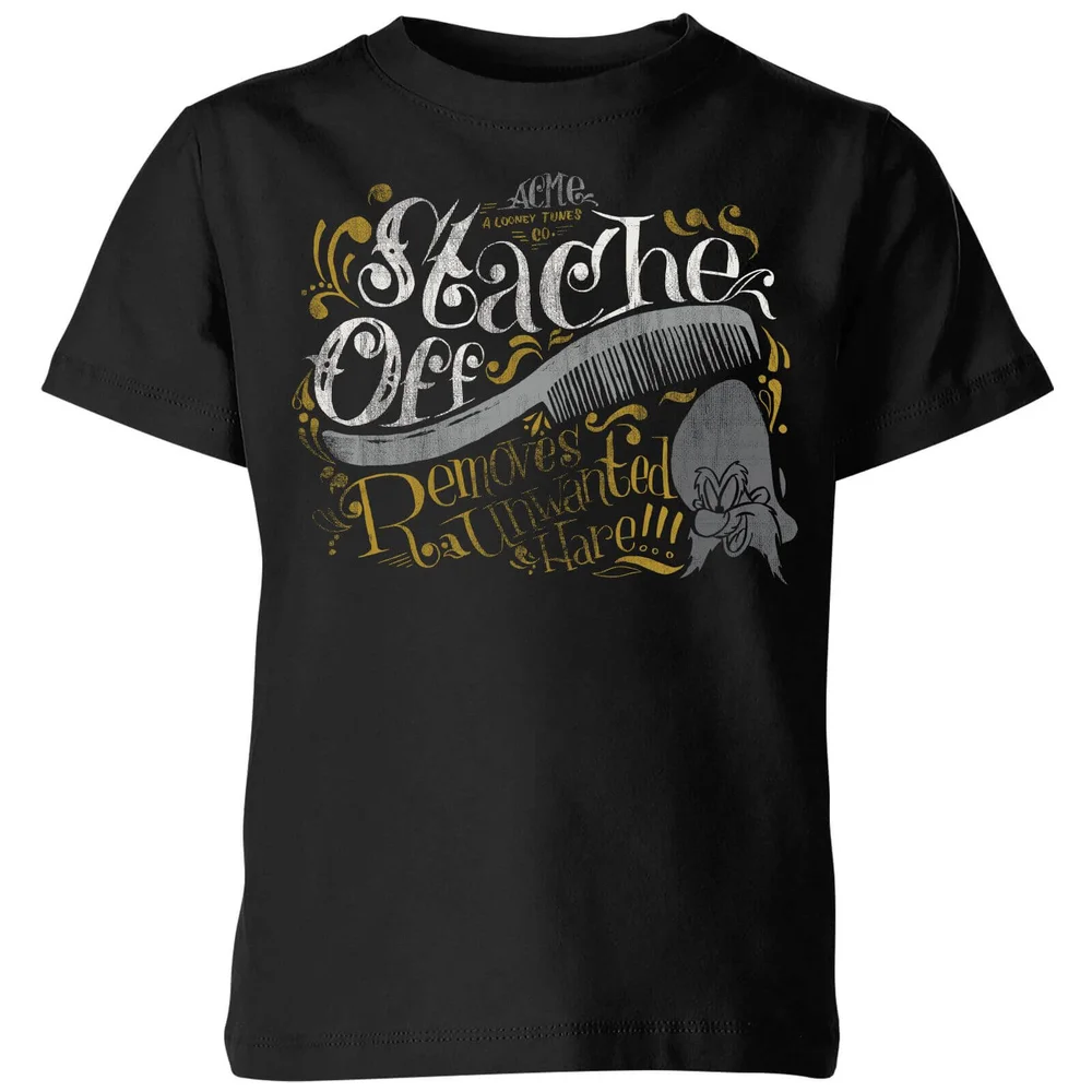 Looney Tunes ACME 'Stache Off Kids' T-Shirt - Black - 3-4 Years Image 1
