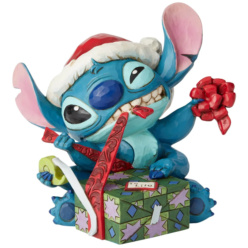 Disney Traditions Bad Wrap (Stitch with Santa Hat Figurine) 13.0cm Image 1