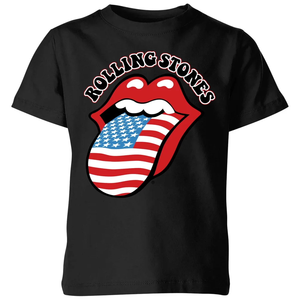 Rolling Stones US Flag Kids' T-Shirt - Black - 3-4 Years - Black Image 1
