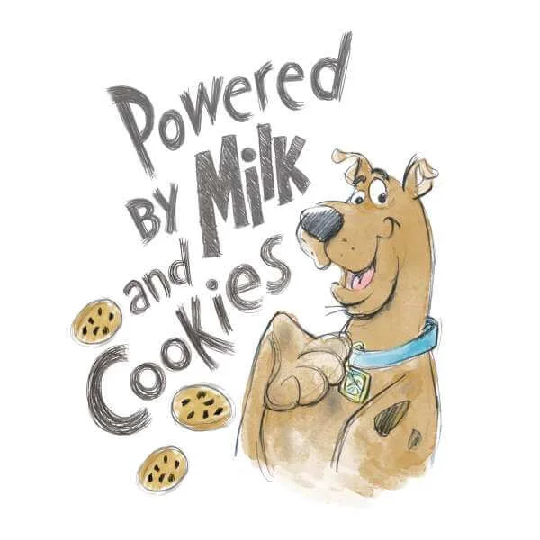 Scooby Doo Powered By Milk And Cookies Sweatshirt - White