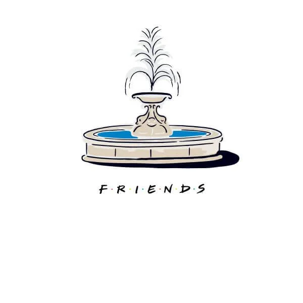 Friends Fountain Women's T-Shirt - White