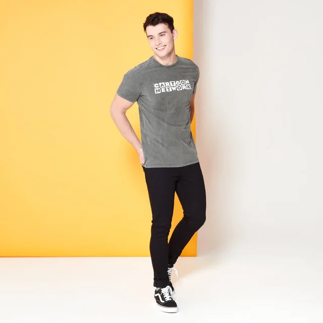 Cartoon Network Spin-Off Distressed LogoT-Shirt - Black Acid Wash