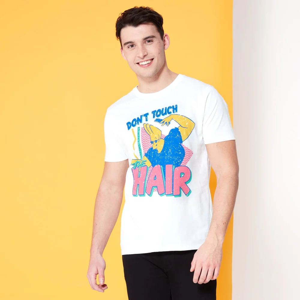 Cartoon Network Spin-Off Johnny Bravo Don't Touch The Hair T-Shirt - White - S Image 1