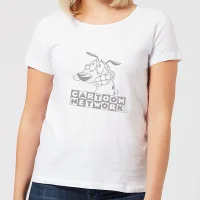Courage The Cowardly Dog Outline Women's T-Shirt - White - undefined undefined
