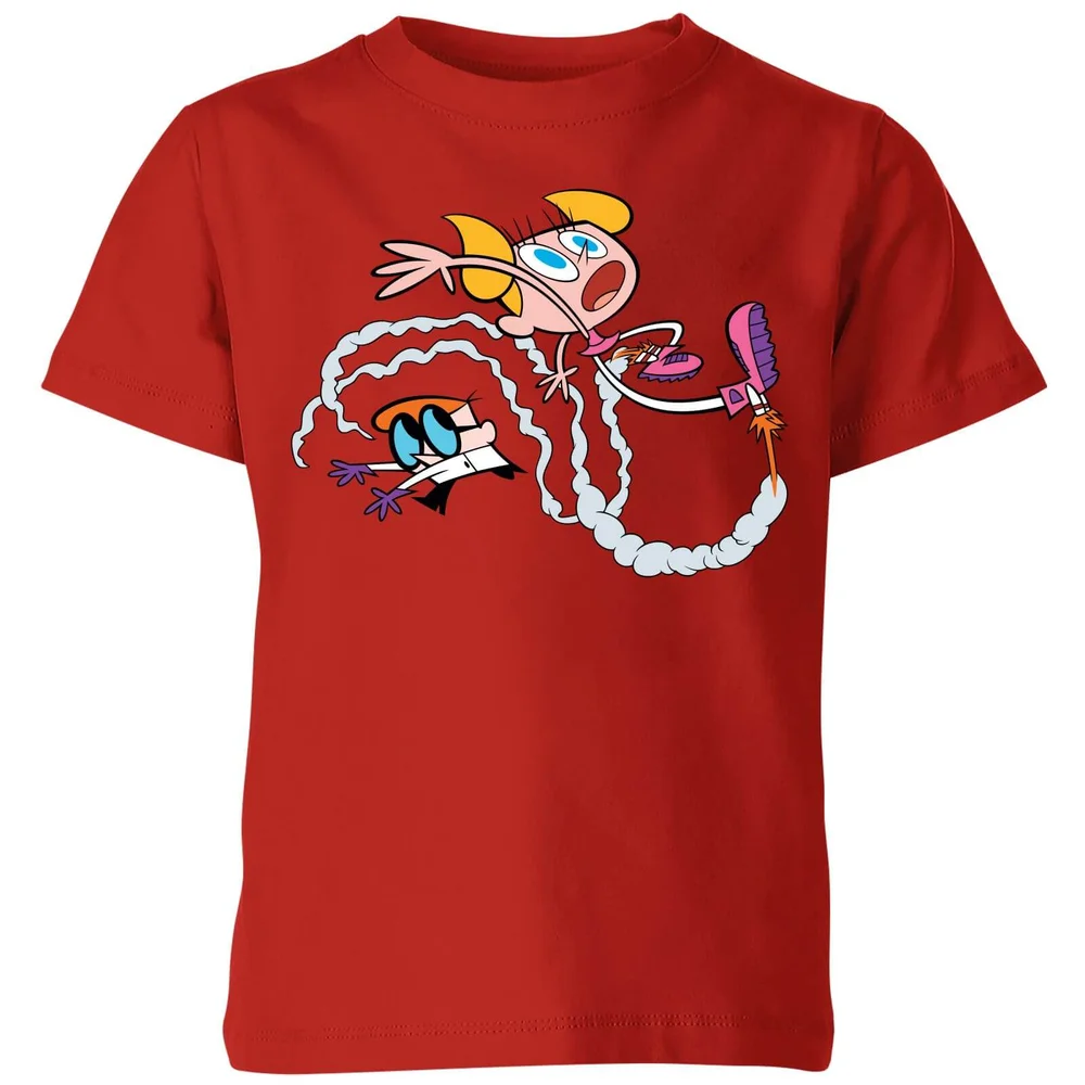 Dexters Lab Rocket Shoes Kids' T-Shirt - Red - 3-4 Years - Red Image 1