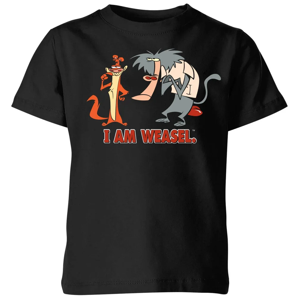 I Am Weasel Characters Kids' T-Shirt - Black - 3-4 Years Image 1