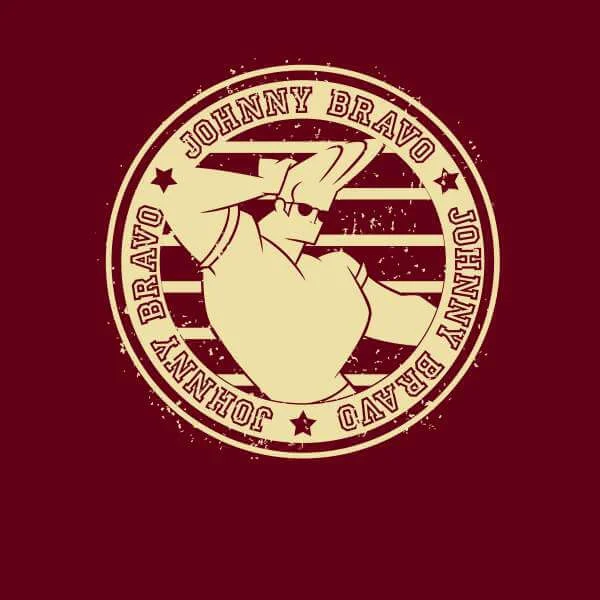 Johnny Bravo Sports Badge Hoodie - Burgundy