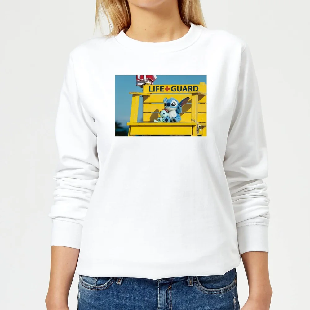 Disney Lilo And Stitch Life Guard Women's Sweatshirt - White - XS Image 1