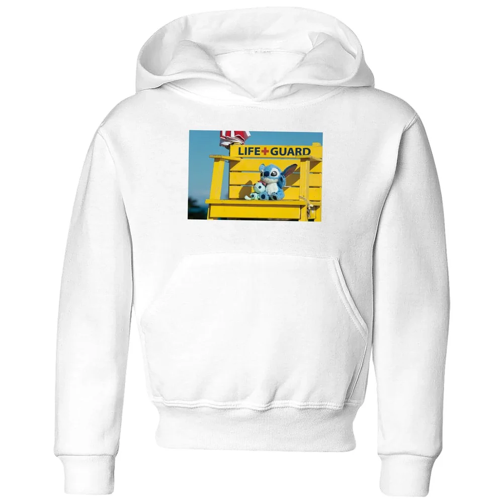 Disney Lilo And Stitch Life Guard Kids' Hoodie - White - 3-4 Years Image 1