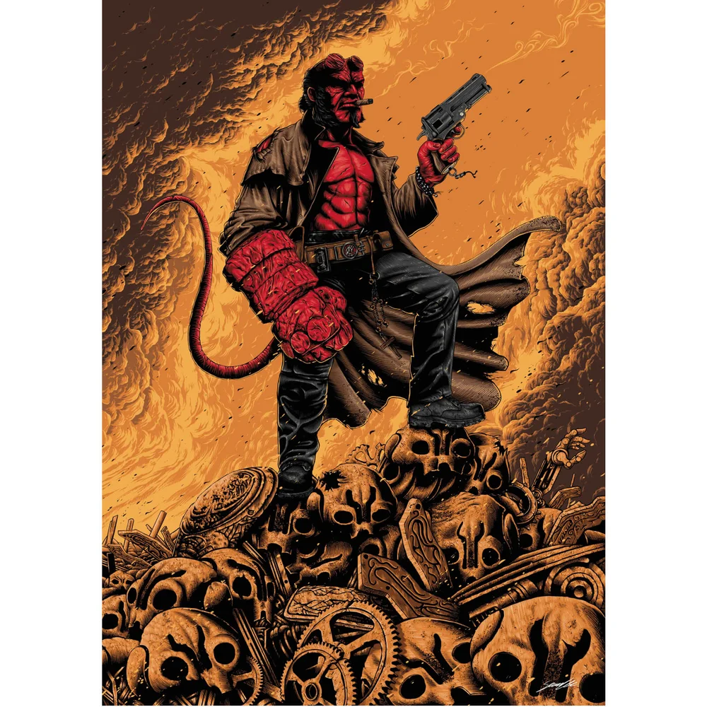 Hellboy Giclee by Sam Mayle - Zavvi Exclusive Image 1