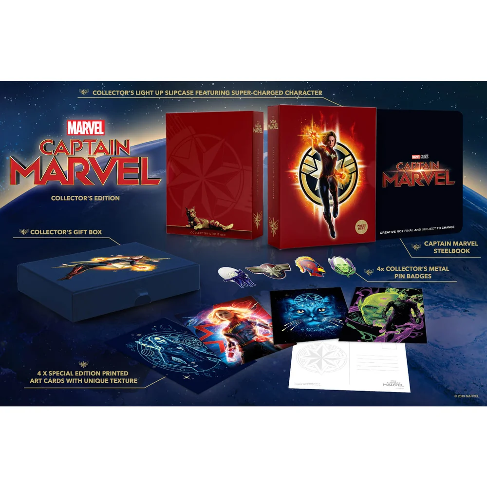 Captain Marvel 3D Zavvi Exclusive Collector’s Edition Steelbook (Includes 2D Blu-ray) Image 1