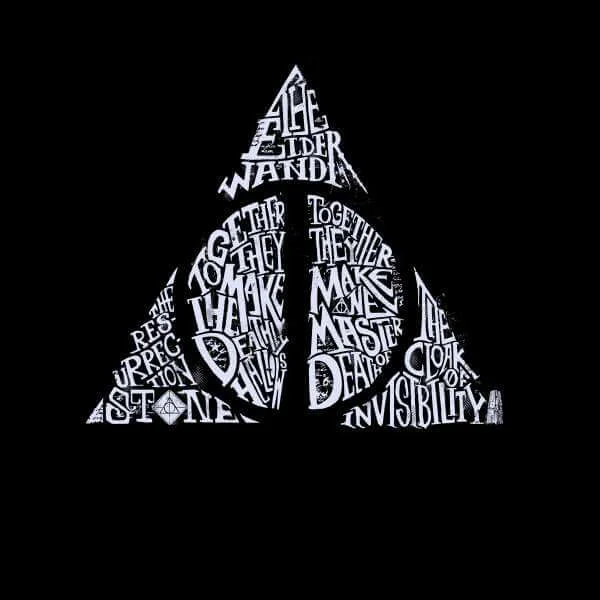Harry Potter Deathly Hallows Text Hoodie - Black
