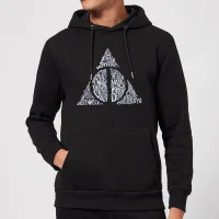 Harry Potter Deathly Hallows Text Hoodie - Black