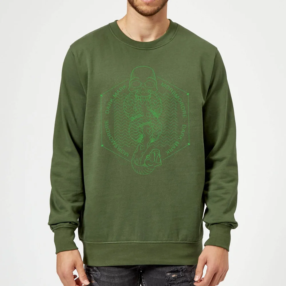 Harry Potter Morsmordre Dark Mark Sweatshirt - Forest Green - XL Image 1