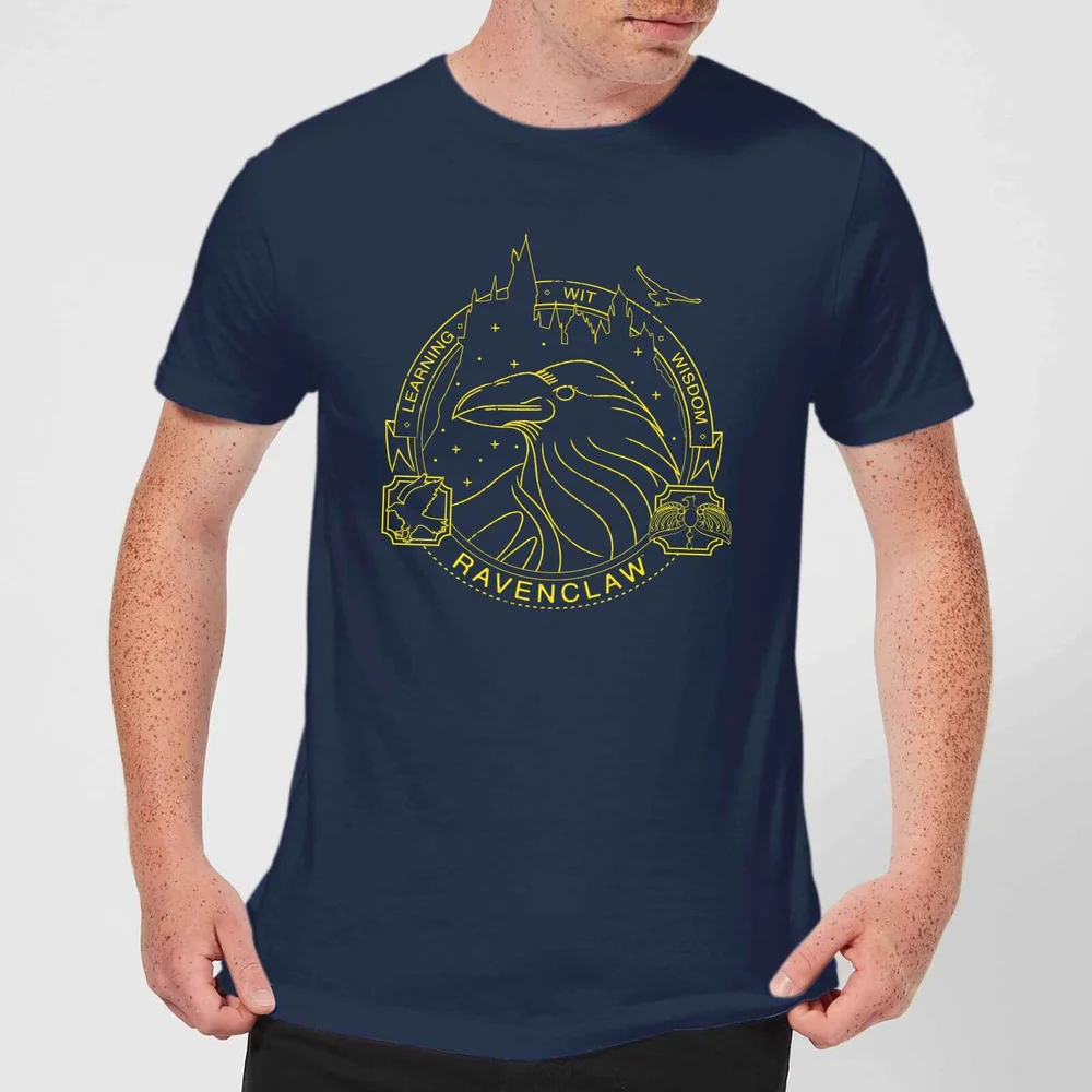 Harry Potter Ravenclaw Raven Badge Men's T-Shirt - Navy - S Image 1