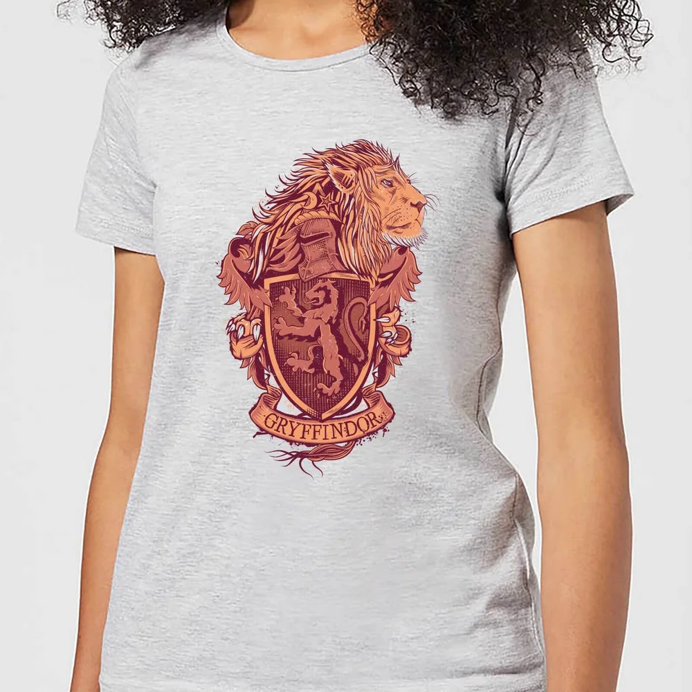 Harry Potter Gryffindor Drawn Crest Women's T-Shirt - Grey - XS Image 1