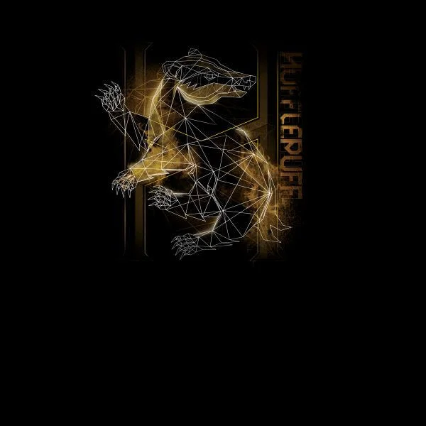 Harry Potter Hufflepuff Geometric Women's T-Shirt - Black