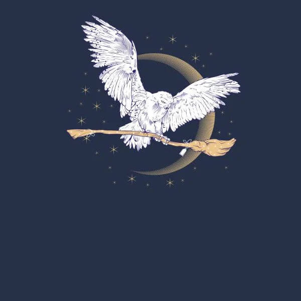 Harry Potter Hedwig Broom Women's T-Shirt - Navy