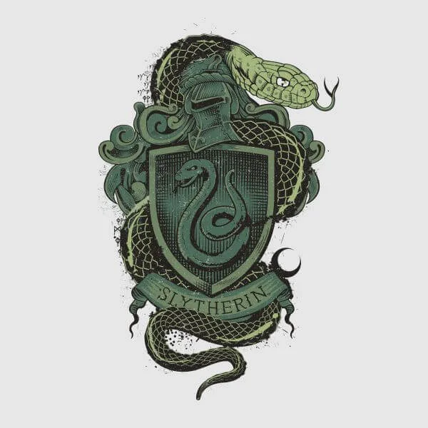 Harry Potter Slytherin Drawn Crest Women's T-Shirt - Grey