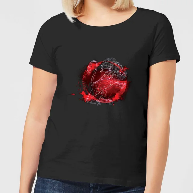 Harry Potter Gryffindor Geometric Women's T-Shirt - Black